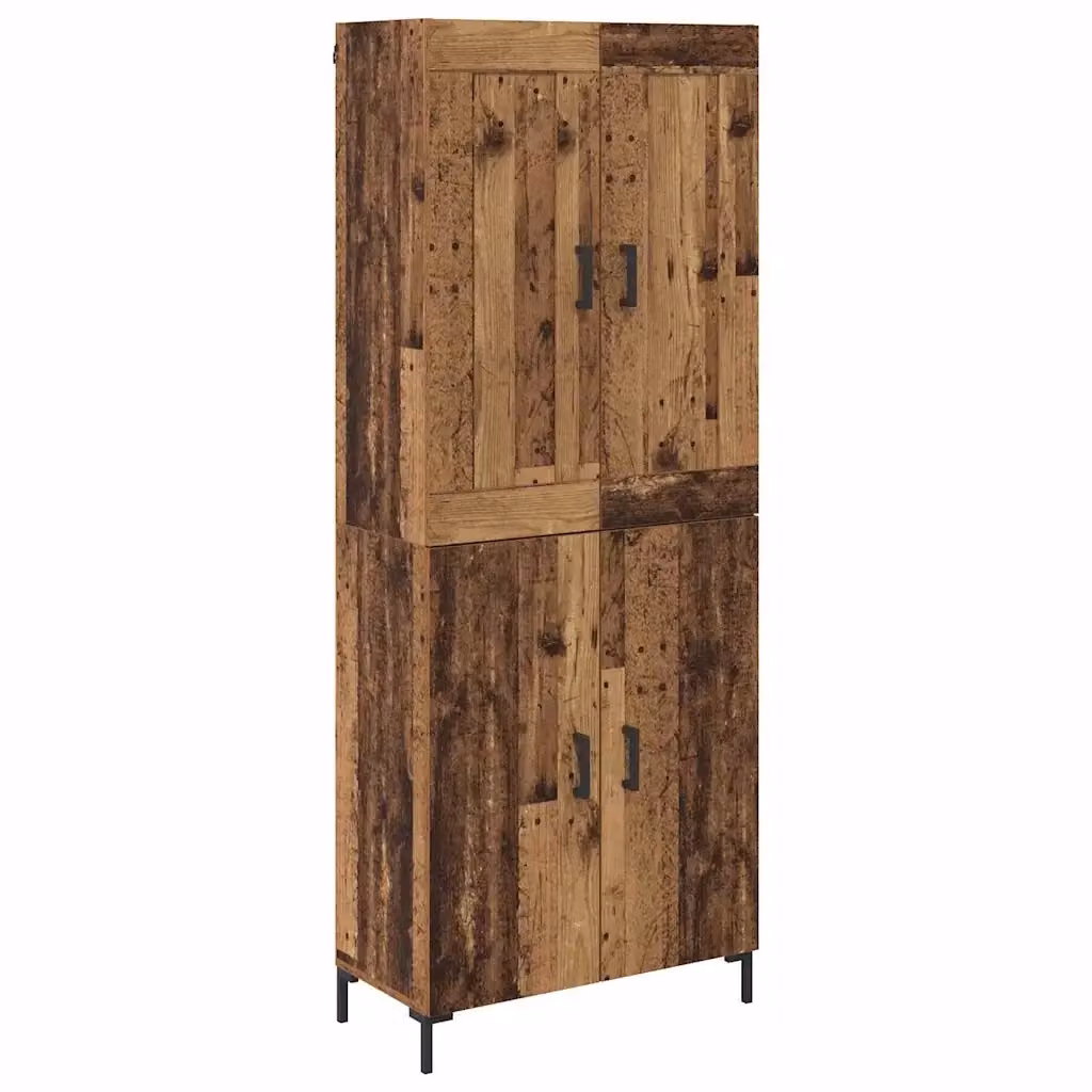 Set di 2 credenze vidaXL in legno e metallo marrone con ante a battente e ripiani interni, L/P/H: 69,5 x 34 x 180 cm – 2