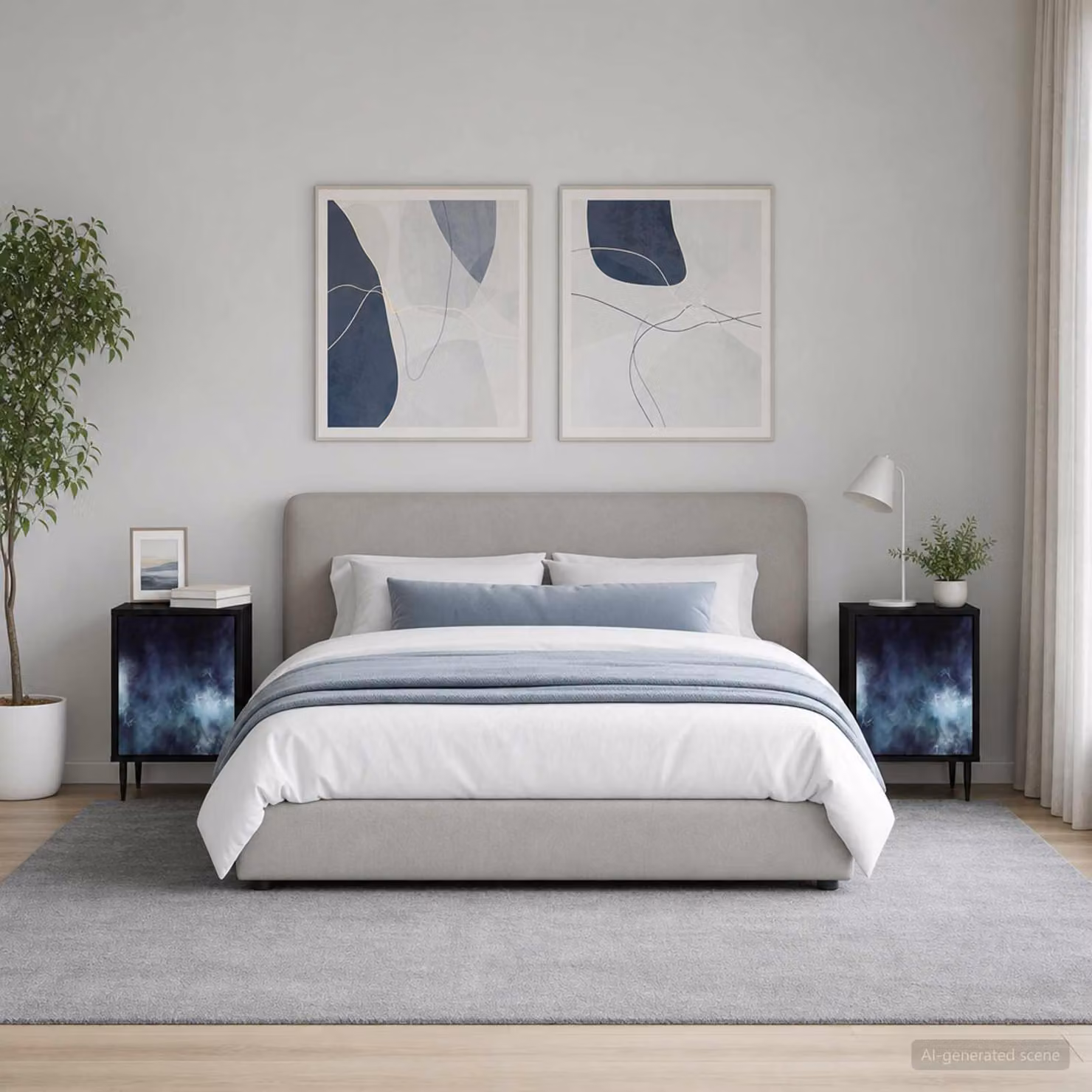 Set di 2 Armadi da Notte vidaXL RAALTE in Rovere Nero, L 36 cm x P 33 cm x H 51 cm