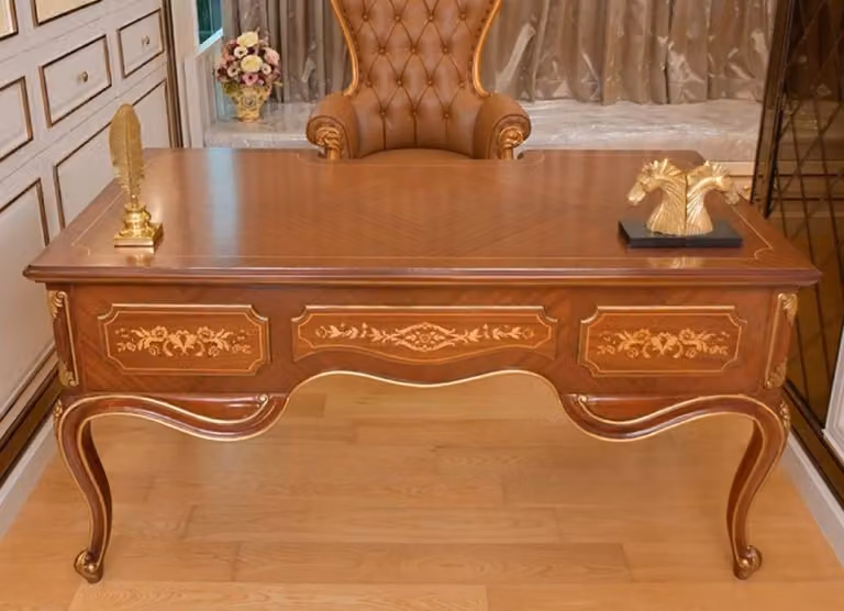 Casa Padrino scrivania barocca marrone/oro 155 cm - Mobili da ufficio barocchi - Italy
