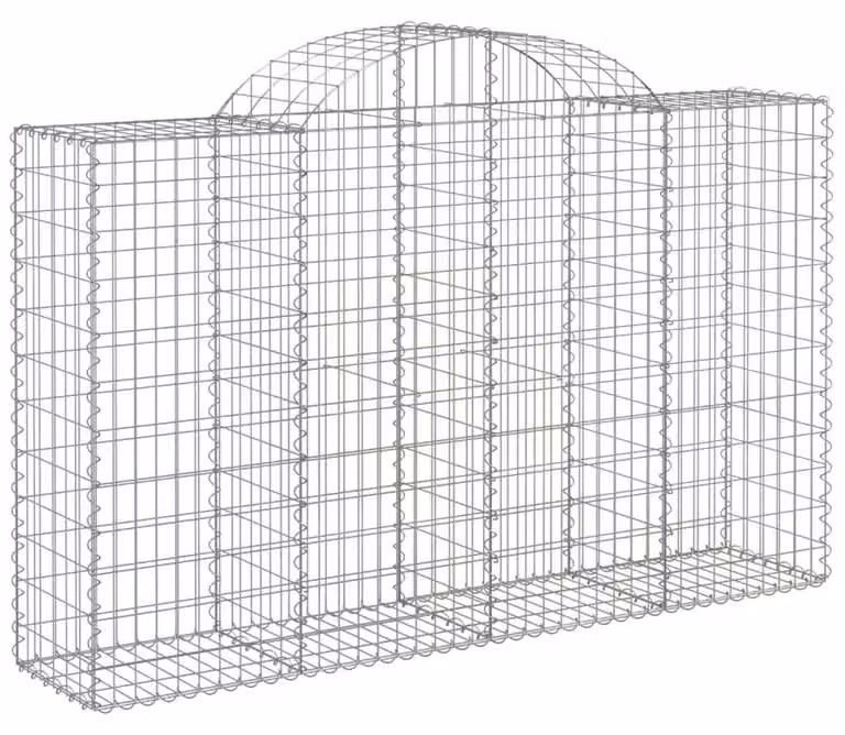 Schanskorf a volta - 200x50x120/140 cm - Ferro zincato - Argento