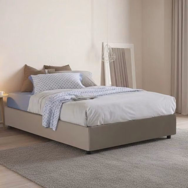 Letto Arnoldi Talamo Italia con Materasso Incluso, Grigio, L/P/H: 120 x 200 x 32 cm – 1