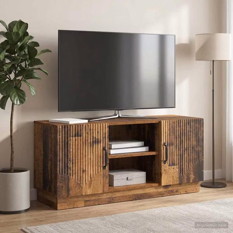 Mobile TV vidaXL in legno marrone con scomparti multimediali L/P/H: 102 x 34,5 x 47 cm