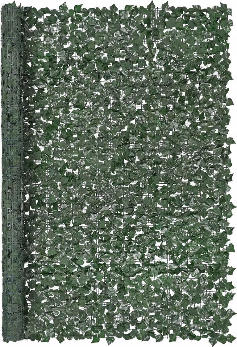 SucceBuy recinzione privacy in edera, parete verde artificiale 2440 x 1830 mm. Giunto rinforzato. Siepe artificiale con foglie di vite per giardini esterni, cortili, balconi e terrazze