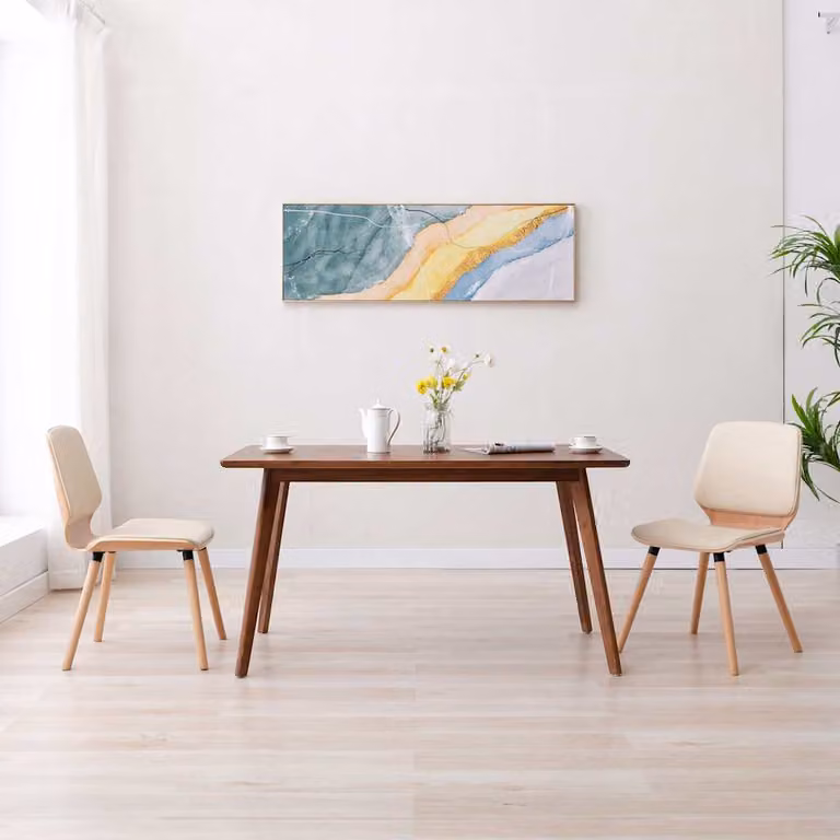 Set di 2 sedie da pranzo moderne vidaXL in similpelle beige per cucina e sala da pranzo