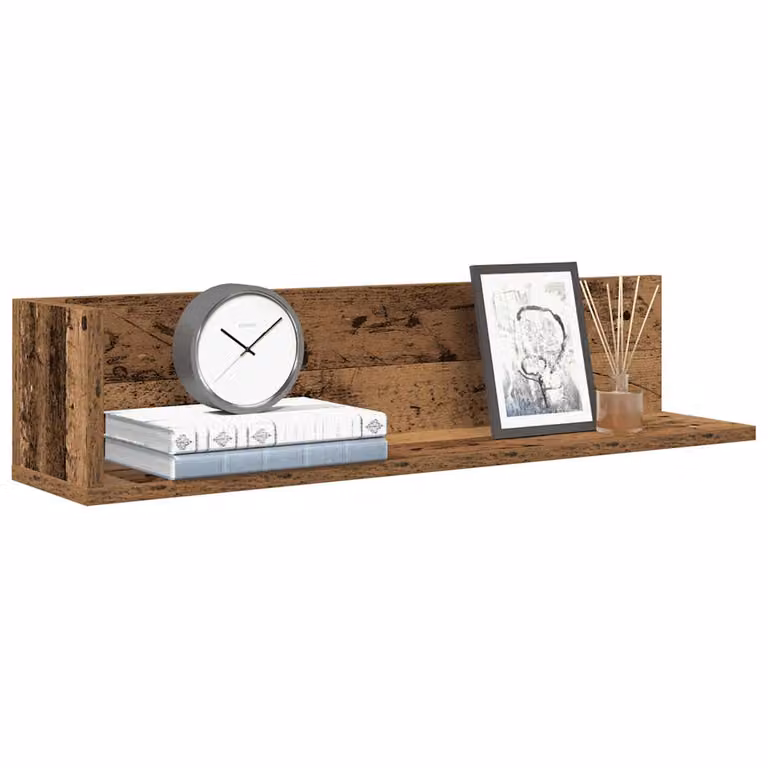 Set di 2 mensole da parete vidaXL in legno vecchio marrone, L 75 cm x P 16,5 cm x H 16,5 cm