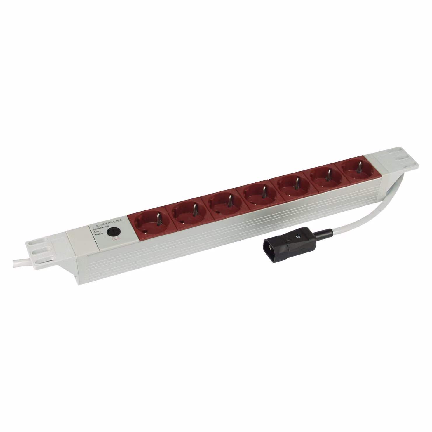 Kopp Elektrotechnik 931704011 48,26 cm (19") Presa Kopp a 7 vie in alluminio, con connessione UPS IEC (C14)