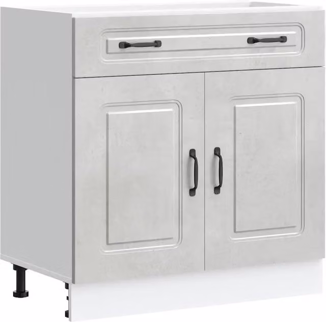 Base cucina moderna HELLOSHOP26 in legno composito grigio opaco L/P/H: 80 x 46 x 81,5 cm