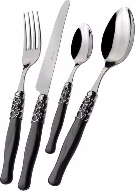 SELENE Ghiera Cromata, Posate 24 Pz., Scatola Compact, Casa Bugatti