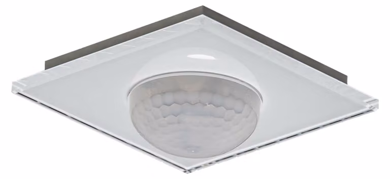 MDT KNX Rilevatore di presenza in vetro, 360°, regolazione costante della luce, sensore di temperatura, bianco, 1 pz.