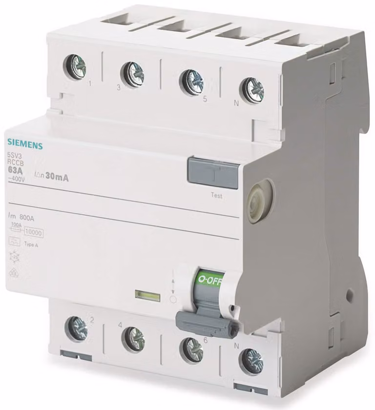 Siemens FI-Schutzschalter 4polig 63 A 400 V 5SV3346-6 (5SV3346-6)