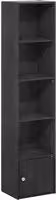 Libreria a 5 livelli con cassettone - legno nero - 1 pezzo
