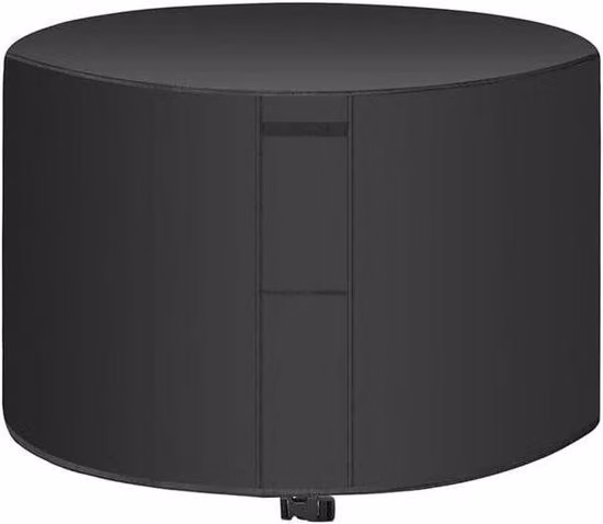 Coperture impermeabili rotonde di colore nero per cabine di seduta, tessuto Oxford 420D, idrorepellenti (204 x 60 cm)