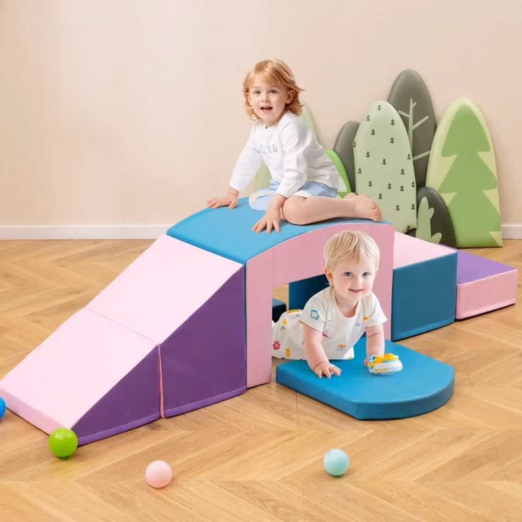 Set di 6 blocchi in schiuma Design Mania multicolore con tunnel per arrampicarsi e strisciare, gioco educativo per lo sviluppo motorio e cognitivo dei bambini – 2