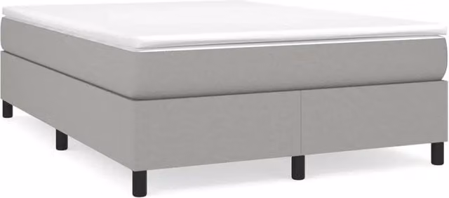 Letto matrimoniale Design In con rete a molle e struttura imbottita in tessuto Grigio Chiaro L: 140 cm, P: 200 cm