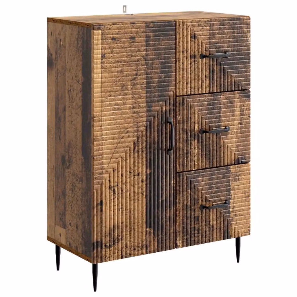 Credenza moderna vidaXL in legno e metallo marrone per soggiorno e sala da pranzo L: 66 cm, P: 34,5 cm, H: 89,5 cm – 2