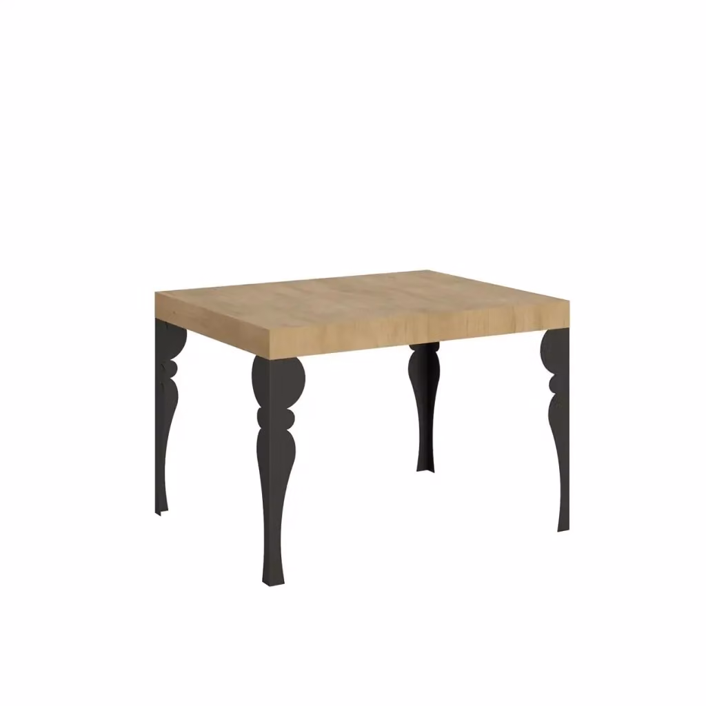 Tavolo allungabile moderno Itamoby in legno color quercia con gambe in metallo antracite L: 110-194 cm, P: 70 cm – 2