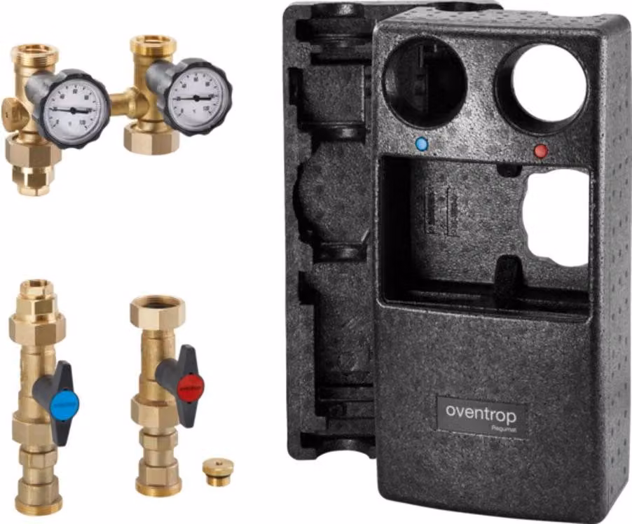 Sistema di collegamento Oventrop Regumat S-180 WMZ DN 25, per contatori di calore senza pompa