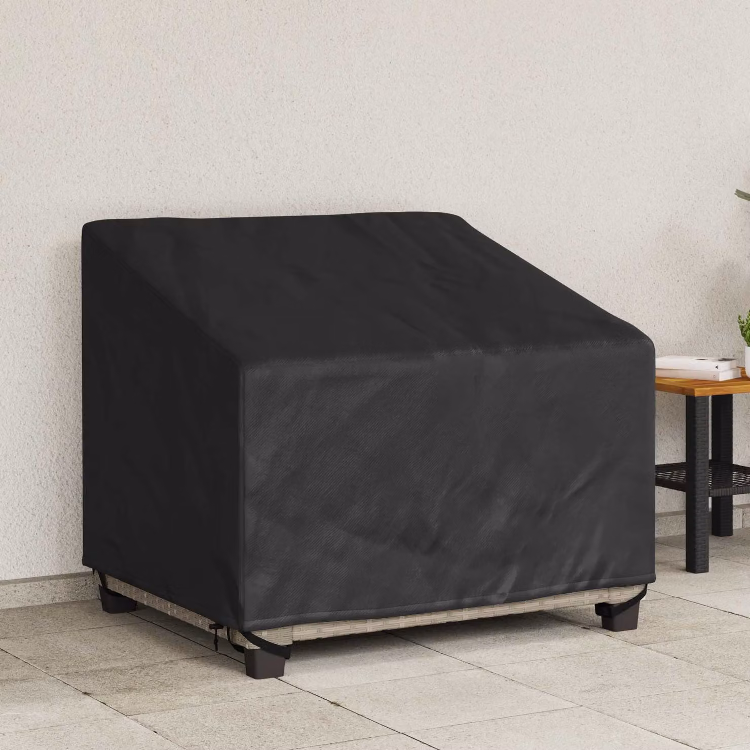 Copertura per sedia da giardino vidaXL in poliestere, Nero, L 96 x P 79 x H 74 cm