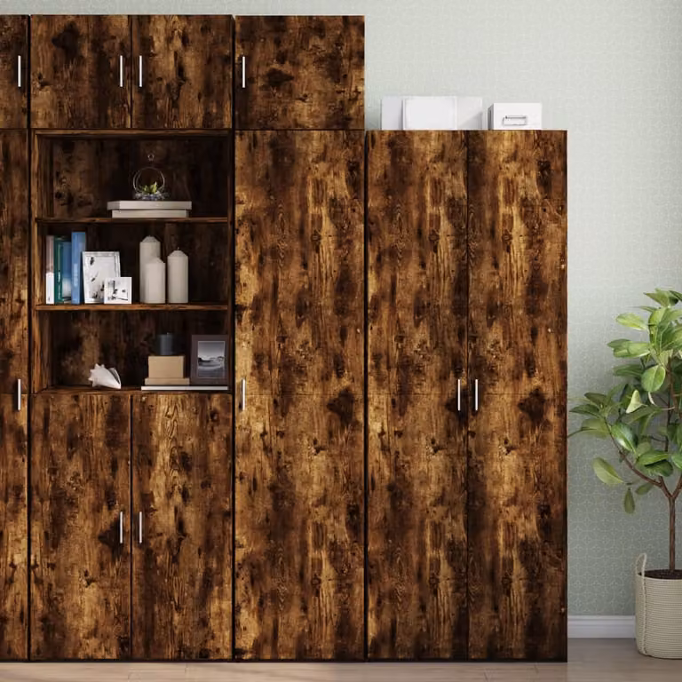 Mobile Sottile vidaXL in Rovere Fumo Marrone L: 45 cm, P: 42,5 cm, H: 225 cm