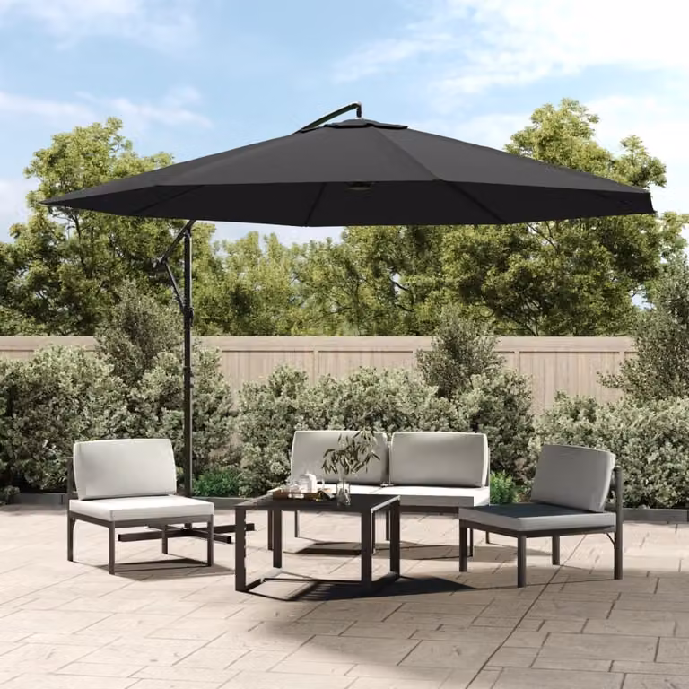 Maison Exclusive - Ombrellone da giardino con palo in acciaio, altezza 350 cm, colore antracite