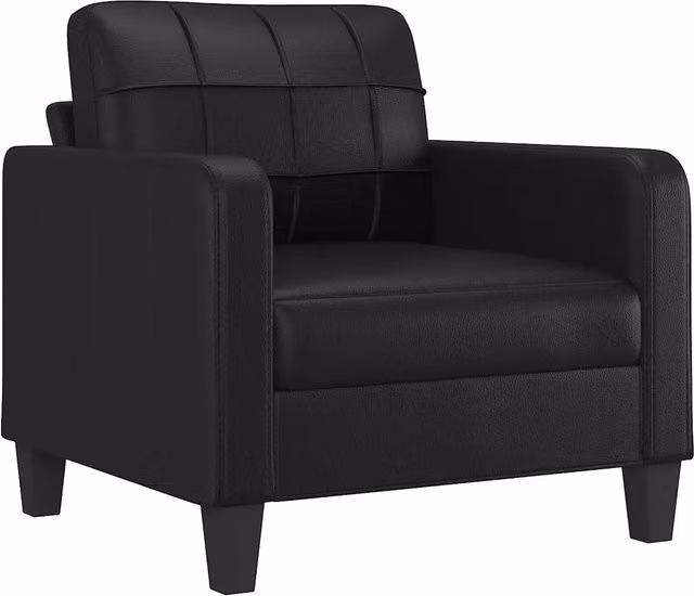 Poltrona | Sedia Relax Nera 60 cm in Similpelle