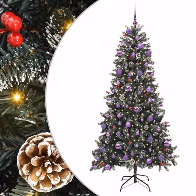Albero di Natale Artificiale-Albero Natalizio con 300 LED Verde 210 cm 252987