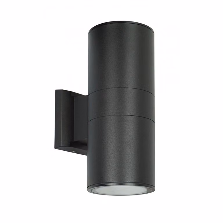 Apparecchio di illuminazione da parete esterno, orientabile verso l'alto e verso il basso, diametro 11 cm, 2 attacchi E27, colore nero, grado di protezione IP54, modello SU-MA 7001 BL