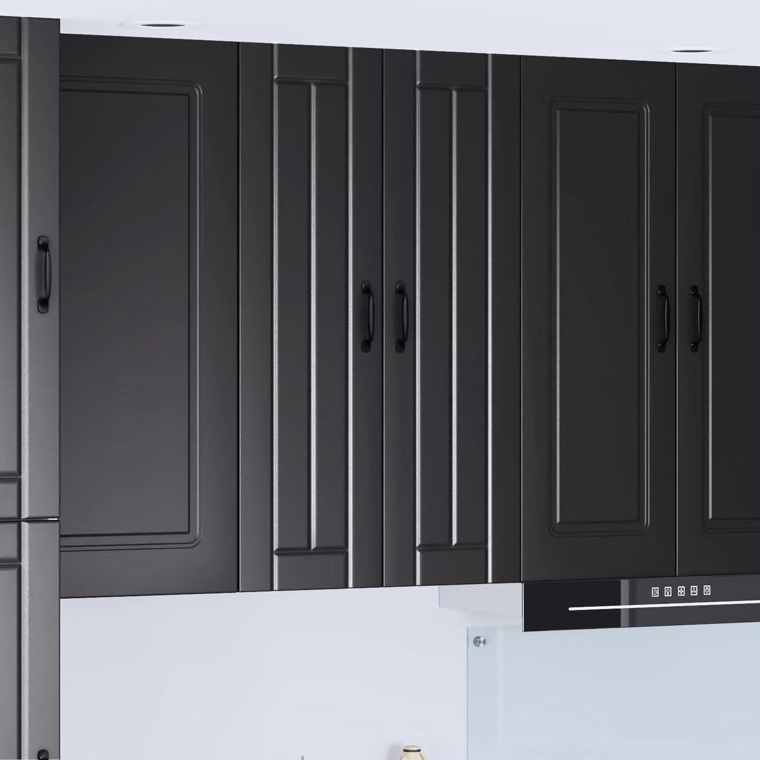 Armadietto a muro moderno vidaXL LUCCA nero con ante a battente e ripiani interni L/P/H: 60 x 31 x 100 cm