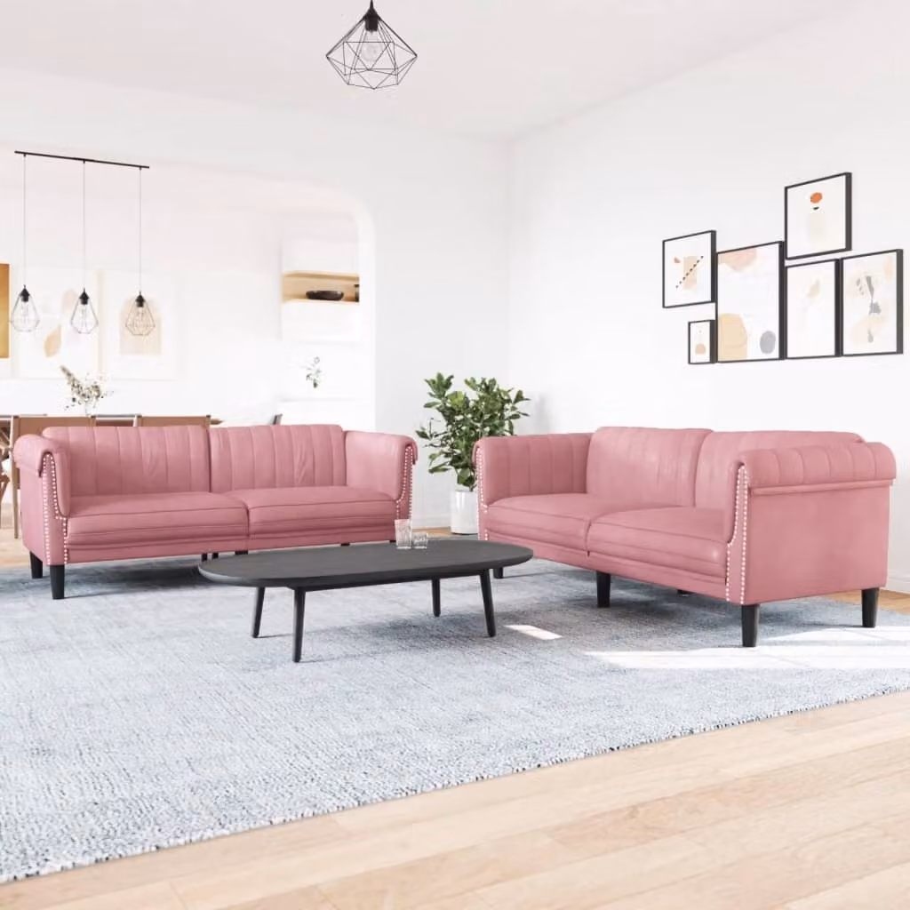 Maison Exclusive - Set divano a 2 posti in velluto rosa