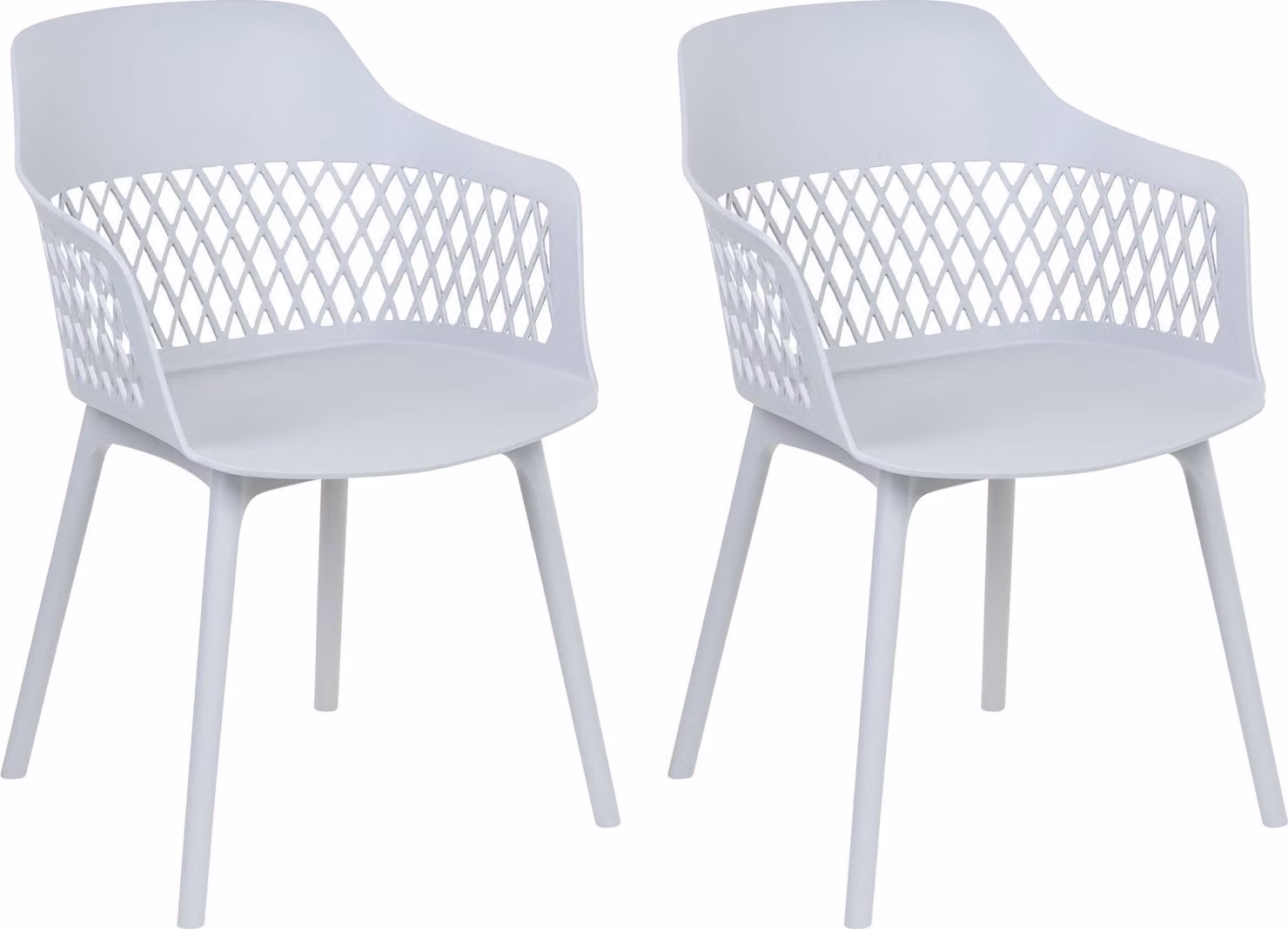 BELIANI Set di 2 sedie da pranzo in materiale sintetico grigio gambe grigie design minimalista stile moderno scandinavo