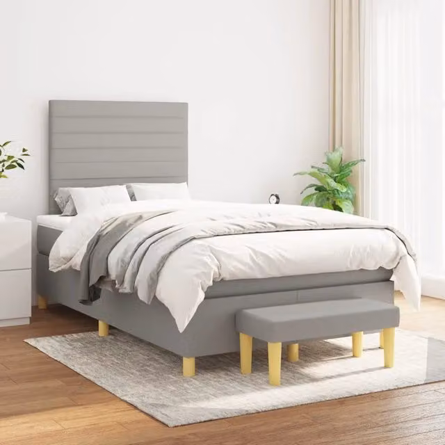 Letto Ibrido con Giroletto a Molle e Materasso vidaXL, Grigio e Bianco, L/P/H: 120 x 200 x 5 cm