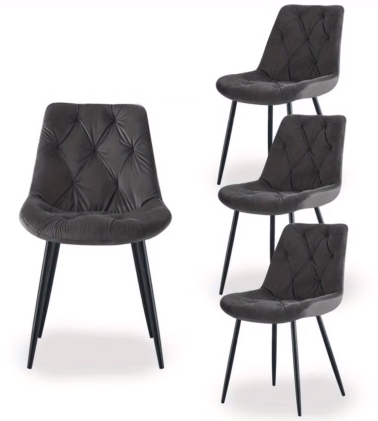 Sedia da pranzo - Sedia a forma di conca in stile retrò, con rivestimento in velluto morbido e schienale imbottito, ideale per il soggiorno