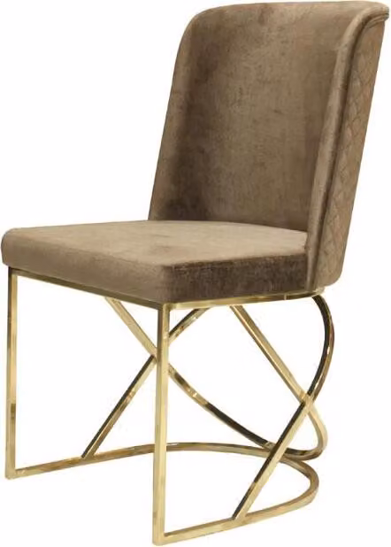 Designer Esszimmerstuhl Küchenstuhl Polsterstuhl Gold Edelstahl Luxus