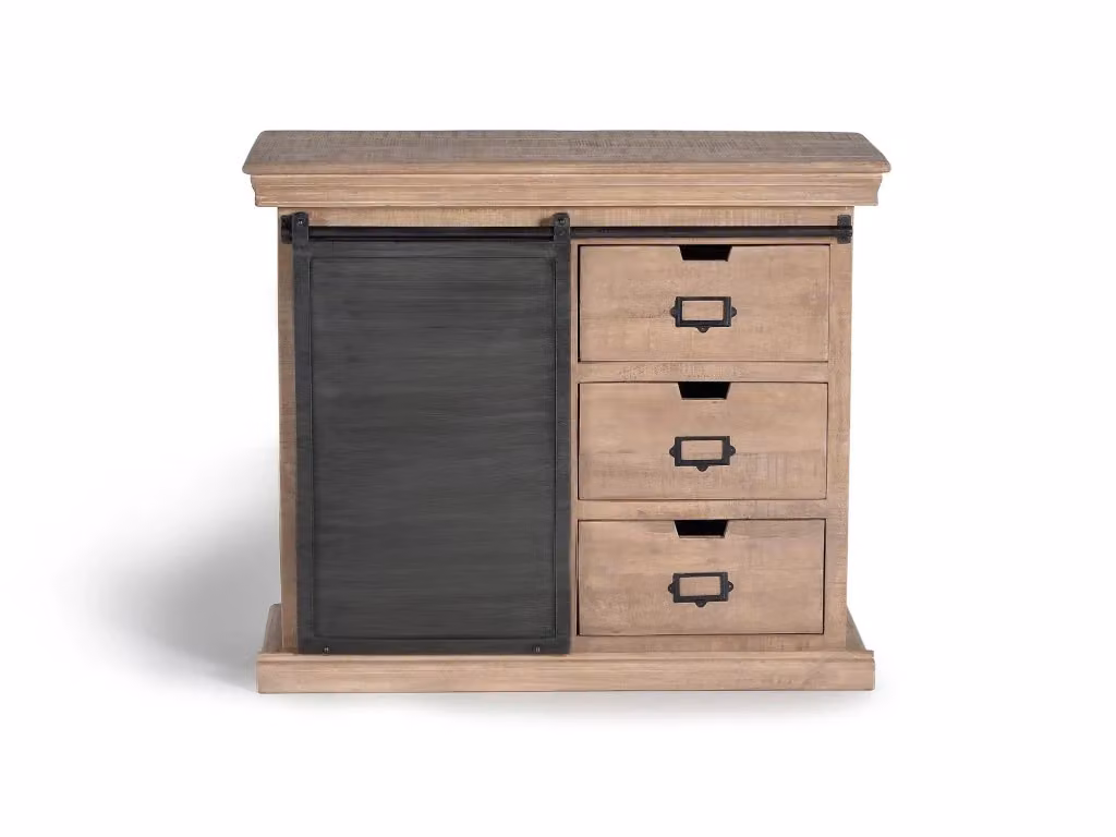 Cassettiera in legno di mango e metallo marrone stile industrial – 2