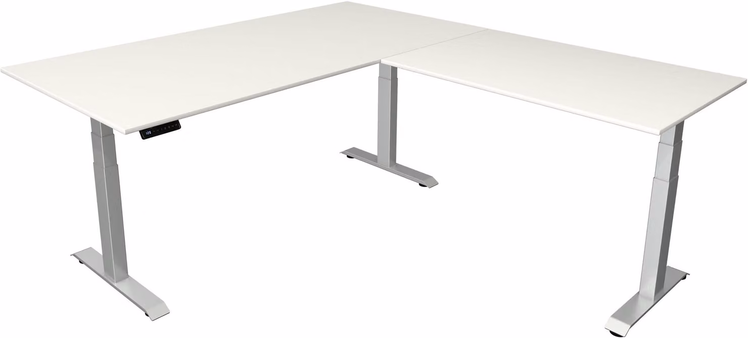Tavolo combinato seduta/in piedi Move 4 nuovo regolabile elettricamente LxP-H 200x220-129 cm bianco