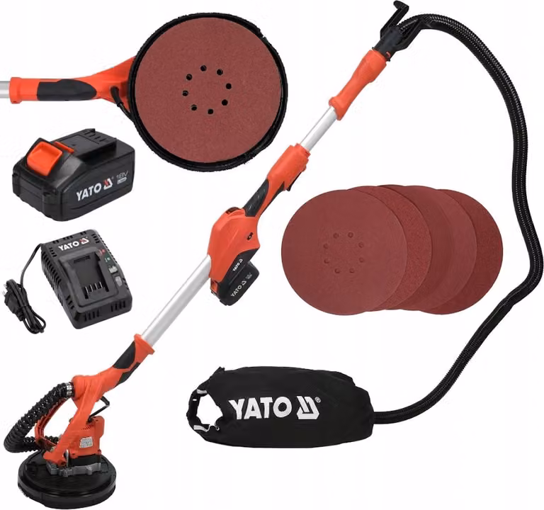 Levigatrice a batteria per cartongesso, levigatrice a collo lungo 18 V, 215 mm, (1 batteria da 4 Ah)