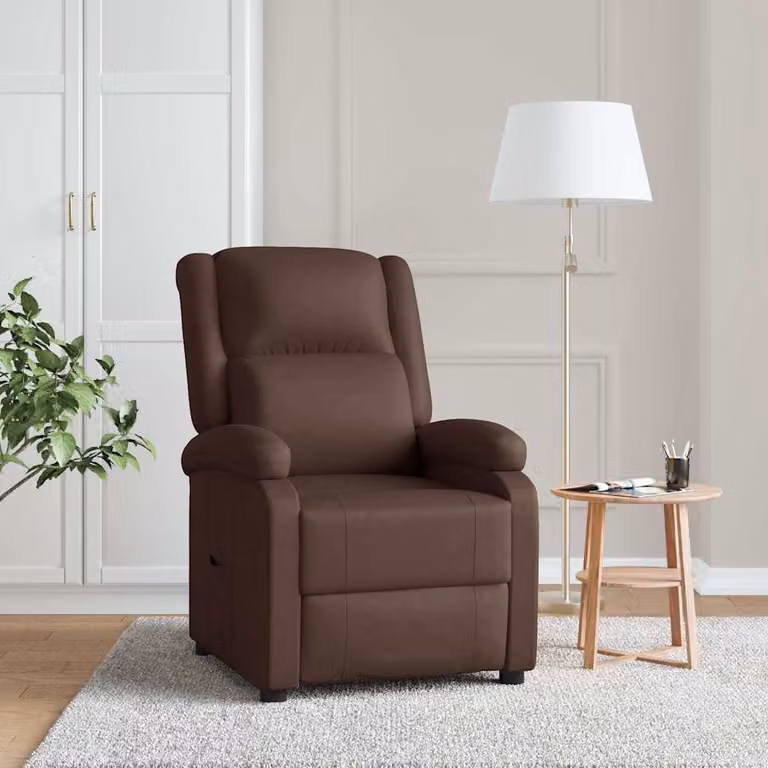 vidaXL Poltrona Reclinabile Moderna in Similpelle Marrone con Braccioli