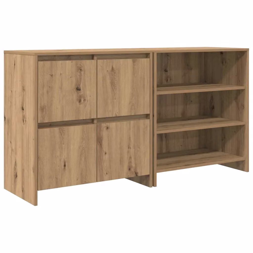 Set di 2 credenze moderne vidaXL in legno color rovere marrone L: 70 cm, P: 41 cm, H: 75 cm – 2