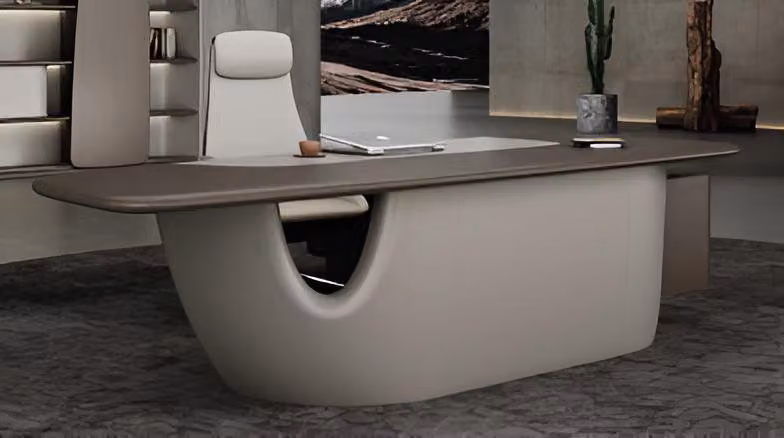 Scrivania da ufficio moderna e sedia ergonomica dal design esclusivo