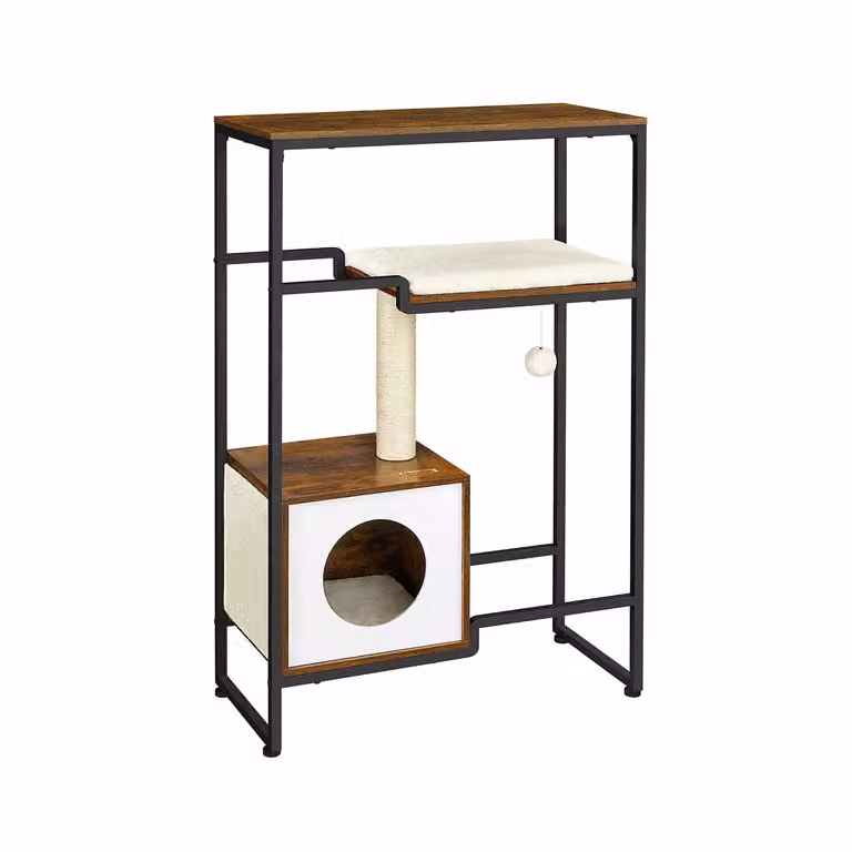 In And OutdoorMatch tiragraffi Vallie - 2 in 1 - Tavola di contenimento - Per gatti - Morbida amaca da letto per gatti - Gioco per gatti - Adatto a gattini piccoli e grandi - 114cm