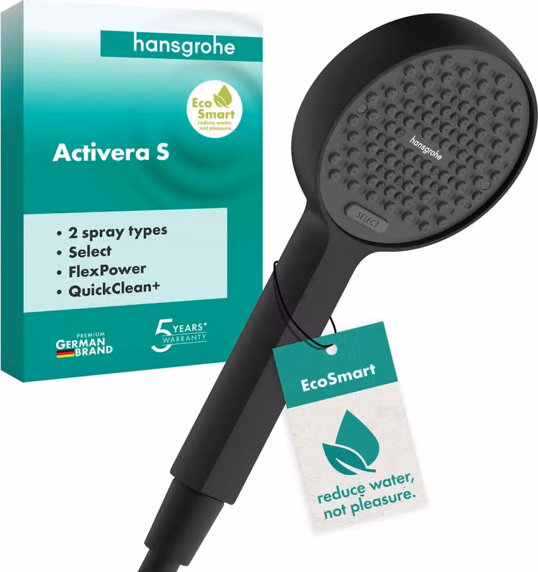 Doccetta hansgrohe Activera Select S 95 2jet EcoSmart, nero opaco, 1 pz.
