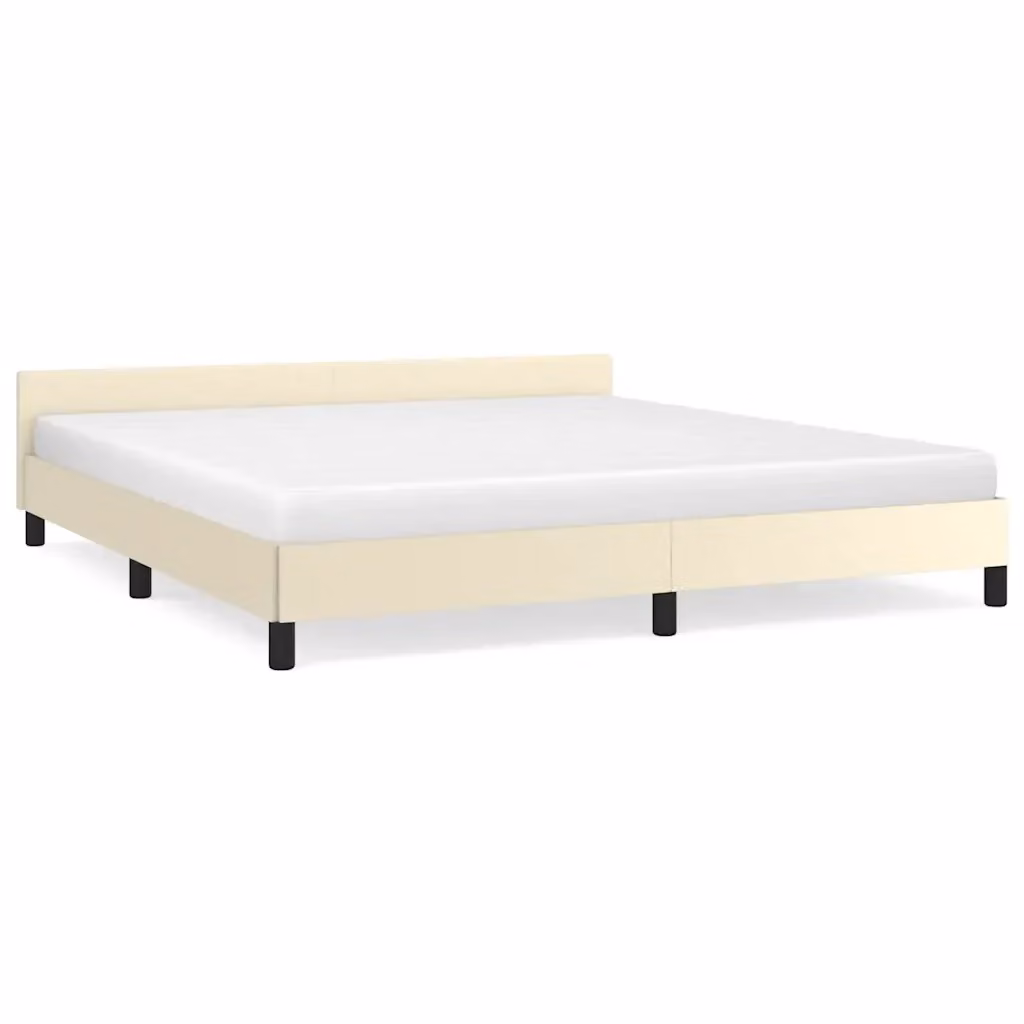 Letto con giroletto e testiera imbottito vidaXL beige 160x200 cm – 2