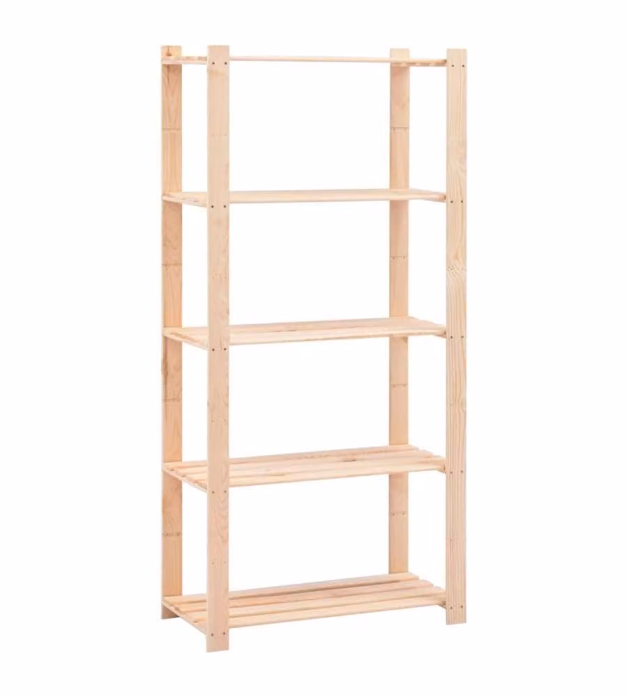 Scaffali a 5 Livelli 10 pz 80x38x170 cm in Massello Pino 250kg