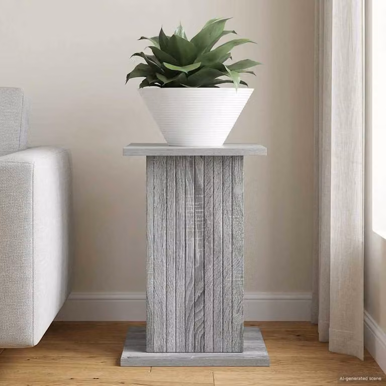vidaXL Supporto per piante moderno in legno MDF Grigio Sonoma L/P/H: 30,5 x 30 x 43 cm