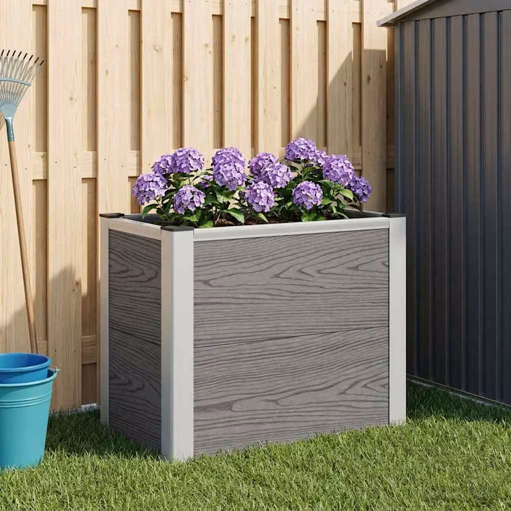 Letto rialzato da giardino vidaXL in WPC e alluminio, Grigio, L: 50 cm, P: 30 cm, H: 42 cm