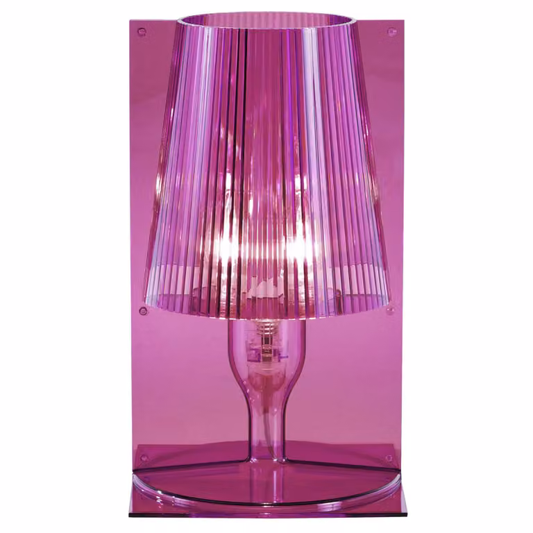 Kartell Lampada da tavolo di design Take, Violetto / Fucsia / Rosa, Soggiorno / Sala da pranzo, Plastica, Design, Lampada da tavolo