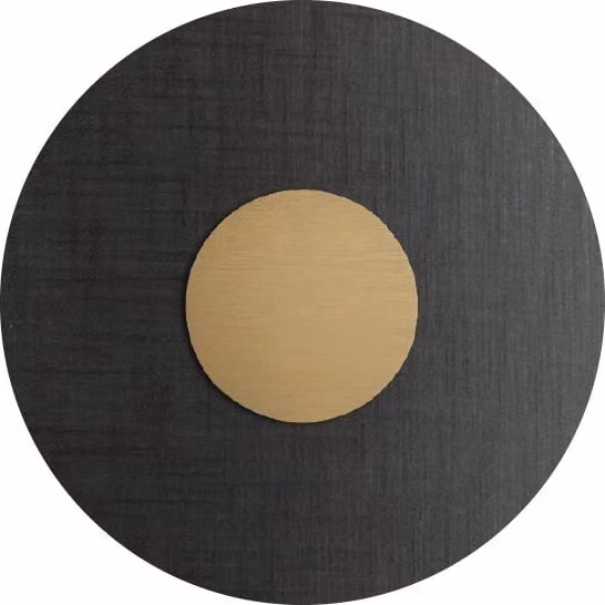 Applique da parete Solaris di Rossini Group in metallo oro e grigio con illuminazione LED da 12W 3000K CRI90 IP20