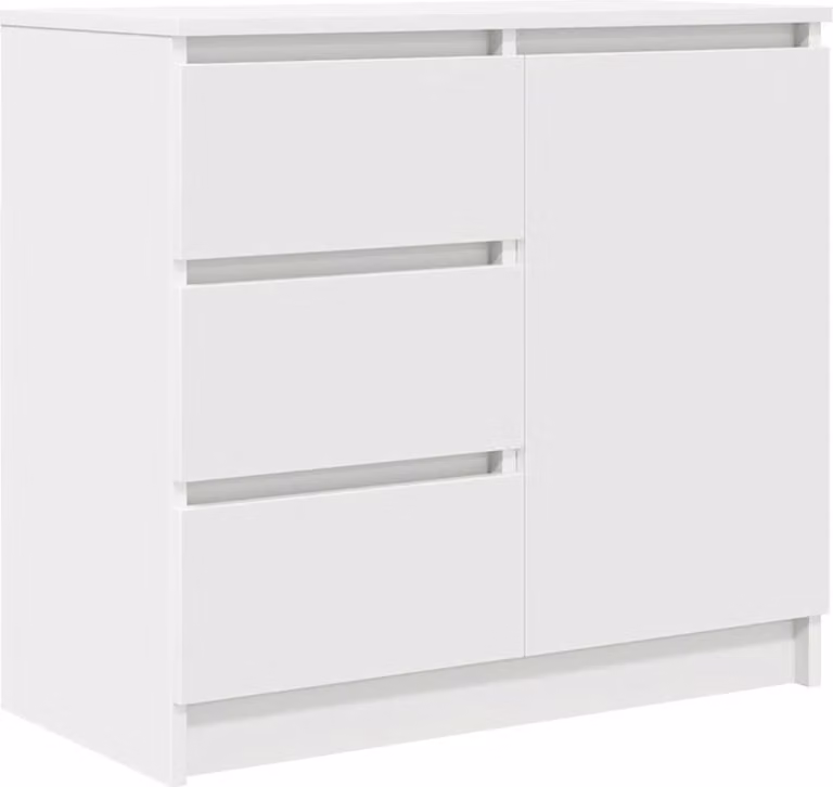 Credenza con Cassetto Bianco 71x35x65 cm in Legno Multistrato