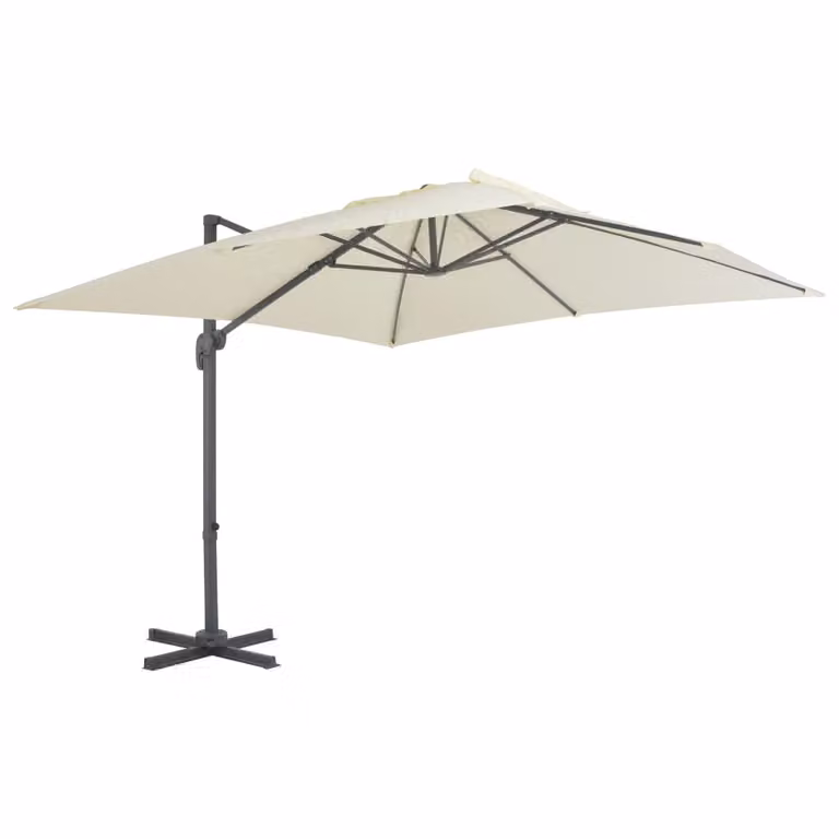 The Living Store Ombrello semaforo con palo in alluminio 300 x 300 cm Colore sabbia