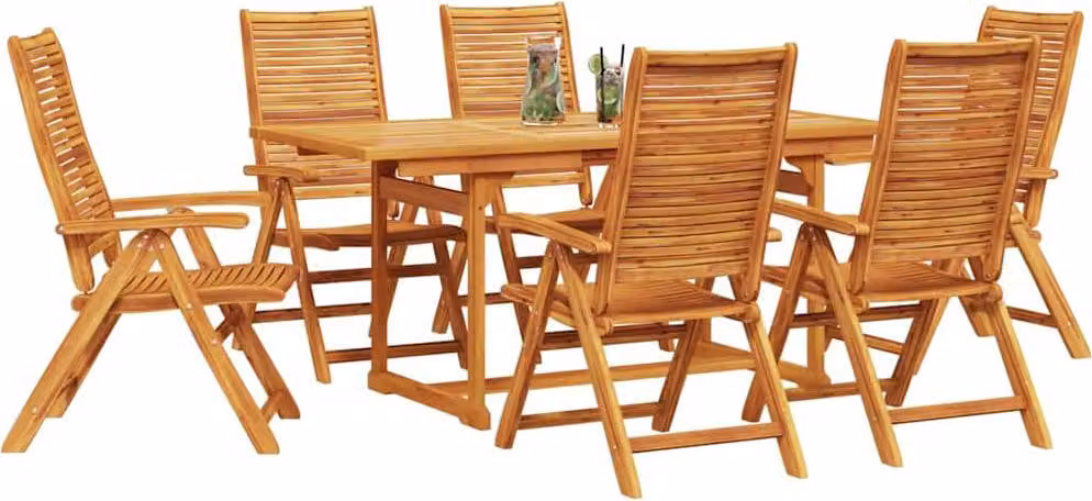 Set da Pranzo per Giardino 7 pcs Marrone